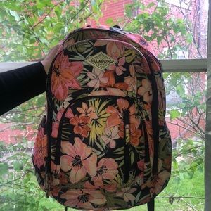 Billabong Hawaiian flower print backpack